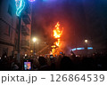 Spain, Valencia. Falla. March 19, 2023, Celebration of Falla in Valencia on March 19, 2023, With Crowds Gathered to Witness the Burning Effigy 126864539