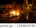 Spain, Valencia. Falla. March 19, 2023, Fiesta of Falla in Valencia Showcases Fiery Celebration on March 19, 2023, With Spectacular Bonfires and Festive Atmosphere 126864540