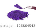 Bright Purple Powder Used for Art and Crafting Displayed on a White Background 126864542