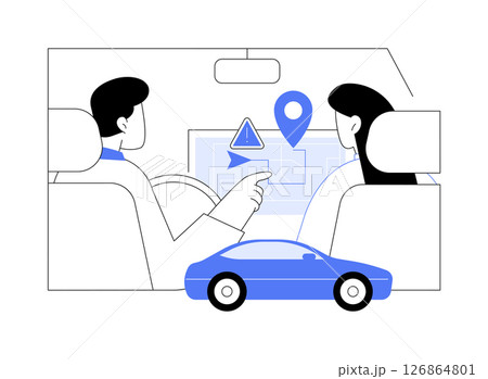 Using navigation isolated cartoon vector illustrations. Using navigation isolated cartoon vector illustrations. 126864801