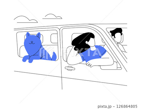 Riding with a dog isolated cartoon vector illustrations. 126864805