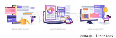 Business Expense, Billing Solutions abstract concept vector illustrations. 126864885