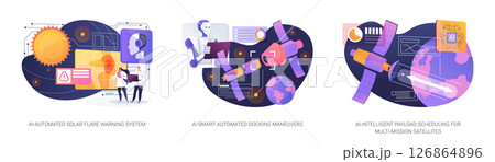 AI Advances in Spaceflight abstract concept vector illustrations. 126864896