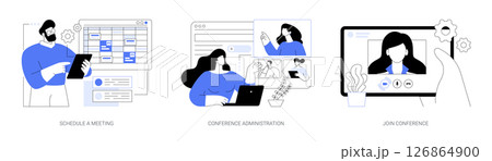 Online meeting management isolated cartoon vector illustrations se Online meeting management isolated cartoon vector illustrations se 126864900