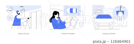 Sensor applications isolated cartoon vector illustrations se 126864901
