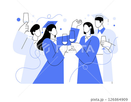 Graduation party isolated cartoon vector illustrations. 126864909