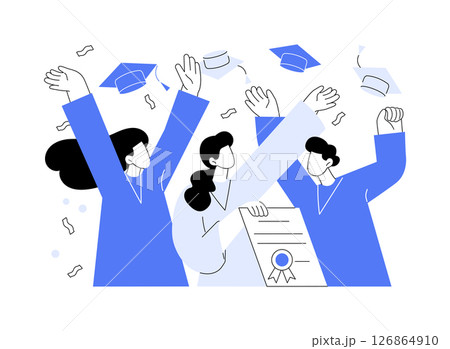 Graduation cap isolated cartoon vector illustrations. Graduation cap isolated cartoon vector illustrations. 126864910