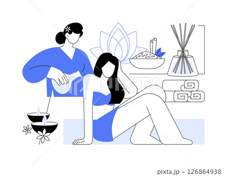 Ayurveda retreat isolated cartoon vector illustrations. Ayurveda retreat isolated cartoon vector illustrations. 126864938