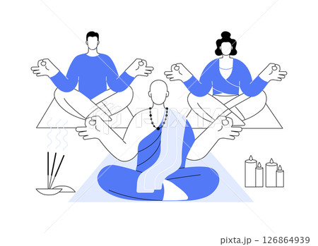 Vipassana meditation isolated cartoon vector illustrations. Vipassana meditation isolated cartoon vector illustrations. 126864939