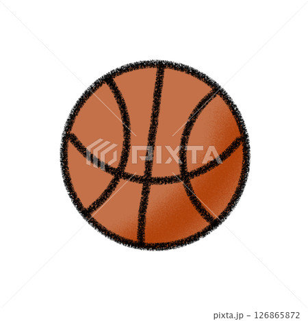 かわいい手描きのシンプルなバスケットボールのイラスト　素材　アイコン 126865872
