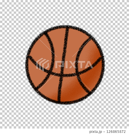 かわいい手描きのシンプルなバスケットボールのイラスト　素材　アイコン 126865872