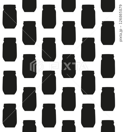 Vector seamless pattern of jar silhouette 126865879