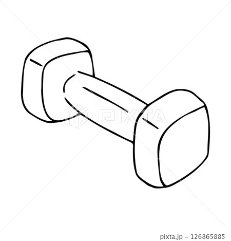Vector hand drawn sketch doodle outline dumbbell 126865885