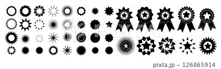 Set of medals with stars. hand drawn. Not AI, Vector illustration Set of medals with stars. hand drawn. Not AI, Vector illustration 126865914