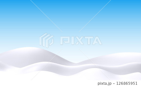 Minimalistic 3D Snow-Capped Hills Against a Clear Blue Sky Vector Illustration Minimalistic 3D Snow-Capped Hills Against a Clear Blue Sky Vector Illustration 126865951