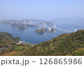 春霞の来島海峡大橋と瀬戸内海-1 126865986