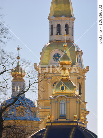 the Peter and Paul Fortress spire at sunset 126866332