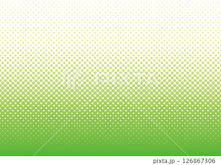 ハーフトーン　背景　グラデーション　黄緑	 126867306