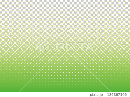 ハーフトーン　背景　グラデーション　黄緑	 126867306