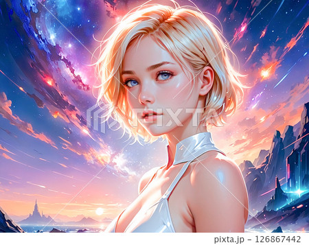 近未来感あるSF世界の女性 126867442