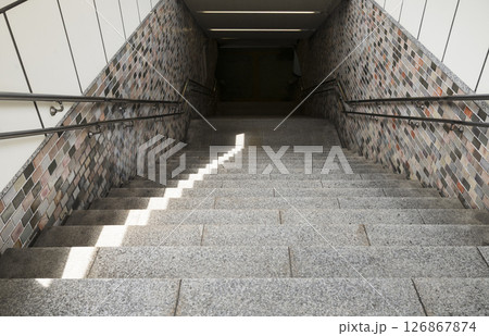Empty Staircase Leading to Underground Passage 126867874