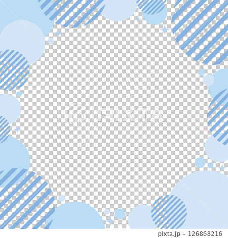 青　水色　幾何学　水玉　フレーム キラキラ　正方形 126868216