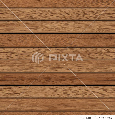 自然な木目の水平な板張りテクスチャ背景 126868263