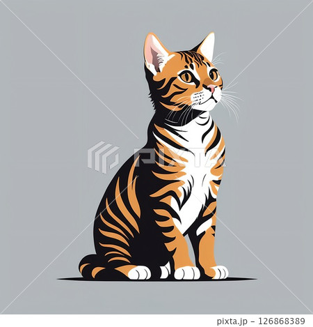 何かをじっと考える猫のトイガー 126868389