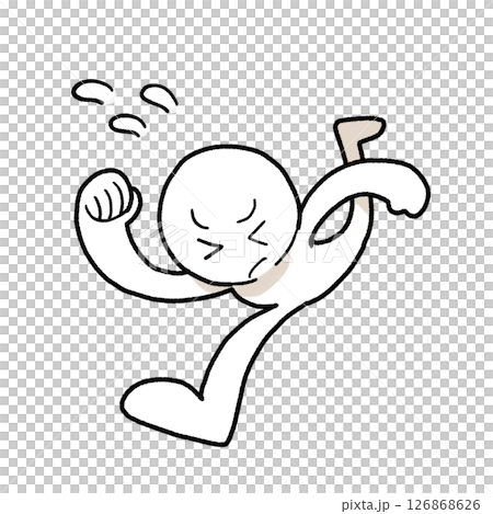 シンプルな走る人のイラスト 126868626