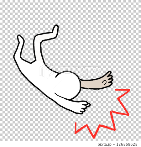 シンプルな顔から転ぶ人のイラスト 126868628