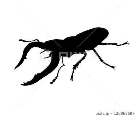 クワガタムシのシルエットイラスト クワガタムシのシルエットイラスト 126868697