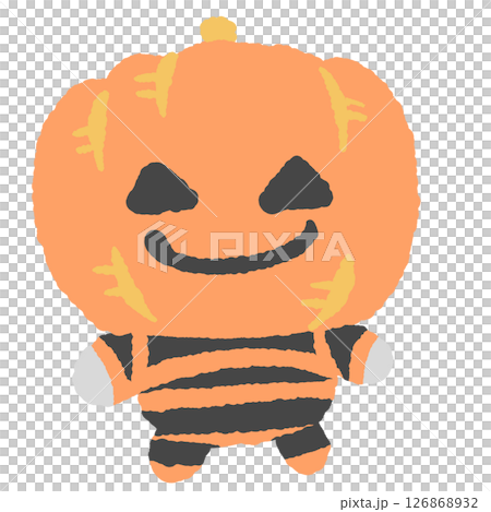 可愛的無邊框南瓜鬼插畫 126868932