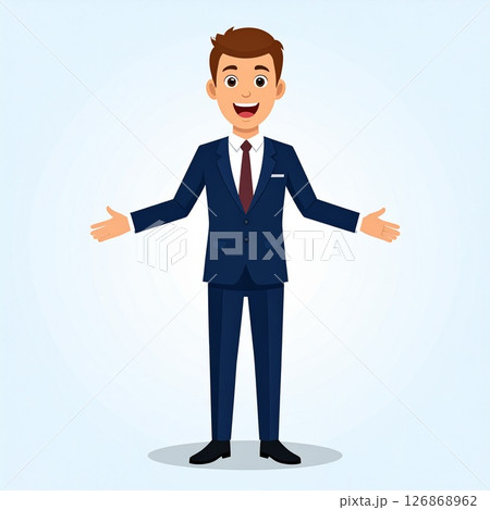 笑顔のサラリーマン　イラスト 126868962