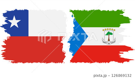 Equatorial Guinea and Chile grunge flags connection vector Equatorial Guinea and Chile grunge flags connection vector 126869132