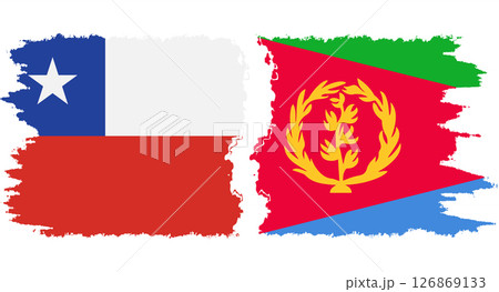 Eritrea and Chile grunge flags connection vector 126869133