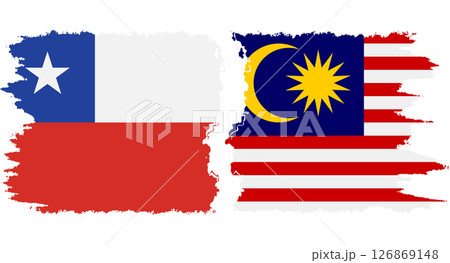 Malaysia and Chile grunge flags connection vector 126869148