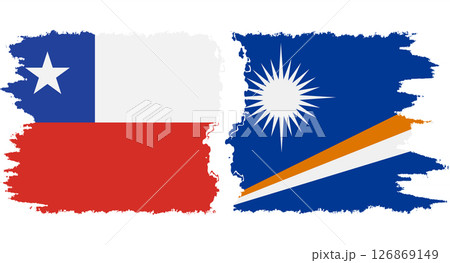 Marshall Islands and Chile grunge flags connection vector 126869149