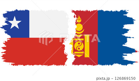 Mongolia and Chile grunge flags connection vector 126869150
