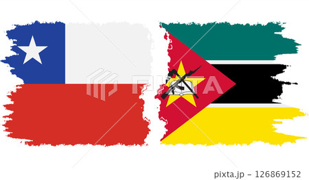 Mozambique and Chile grunge flags connection vector Mozambique and Chile grunge flags connection vector 126869152