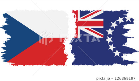 Cook Islands and Czech grunge flags connection vector Cook Islands and Czech grunge flags connection vector 126869197