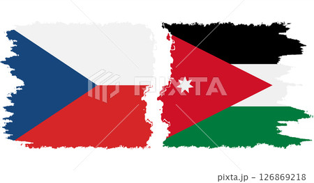 Jordan and Czech grunge flags connection vector Jordan and Czech grunge flags connection vector 126869218