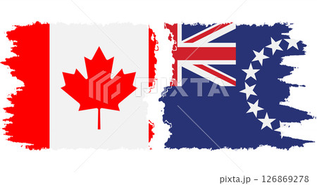 Cook Islands and Canada grunge flags connection vector Cook Islands and Canada grunge flags connection vector 126869278
