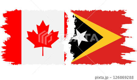 Timor-Leste - East Timor and Canada grunge flags connection vector 126869288