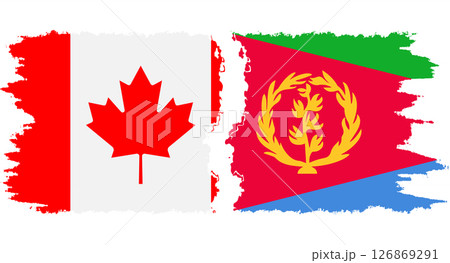 Eritrea and Canada grunge flags connection vector 126869291