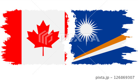 Marshall Islands and Canada grunge flags connection vector Marshall Islands and Canada grunge flags connection vector 126869307