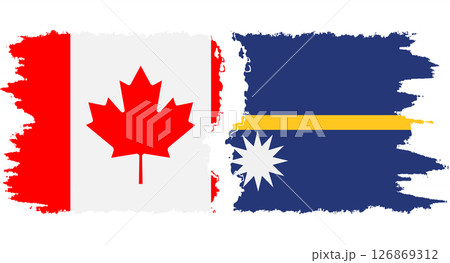 Nauru and Canada grunge flags connection vector 126869312