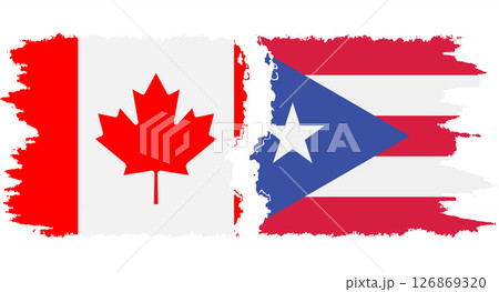 Puerto Rico and Canada grunge flags connection vector Puerto Rico and Canada grunge flags connection vector 126869320