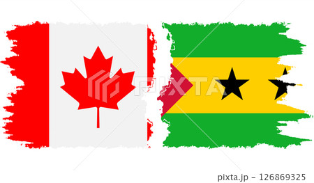 Sao Tome and Principe and Canada grunge flags connection vector 126869325
