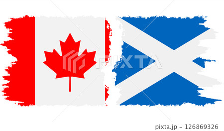 Scotland and Canada grunge flags connection vector 126869326