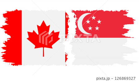 Singapore and Canada grunge flags connection vector Singapore and Canada grunge flags connection vector 126869327
